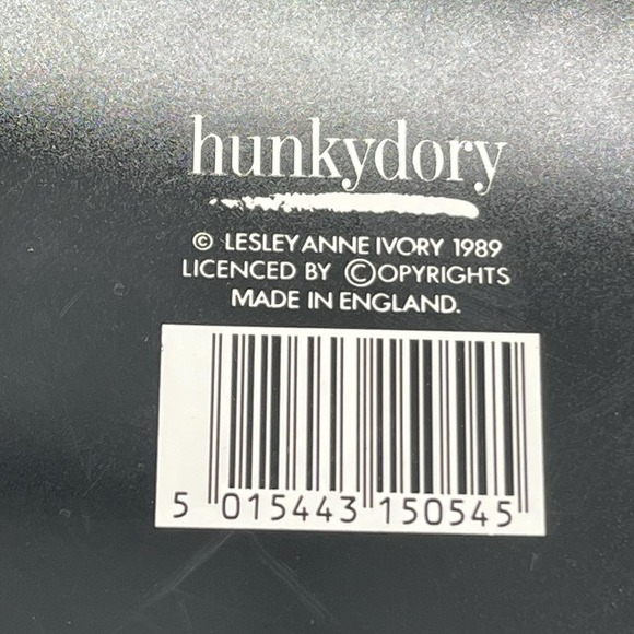 Vintage Orange Cat Tin 1989 5" Round Hunkydory England Quilt Black Gift - Picture 7 of 8